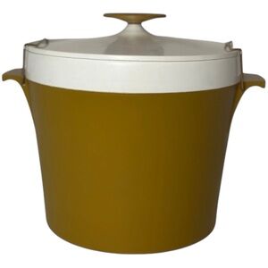 Ice Bucket Lidded MCM David Douglas Therm Ware Ice Bucket - Harvest Gold/White
